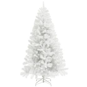 9ft Unlit Artificial White Christmas Tree, Holiday Decor with 2132 Branch Tips, Auto Open and Steel Base