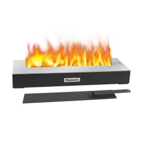 13.7-inch X 2.1-inch Black Bioethanol Smokeless Fireplace, Made Of Glass And Metal, Suitable For Indoor And Outdoor Use, Smokeless Tabletop Fire Pit