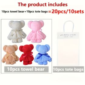 20 Piece Cute Bear Towel Gift Set - Perfect For Valentine's Day, Weddings, Birthdays, Cute Towels, Holiday Designs, Plush Material, Soft Fabric, Bathr