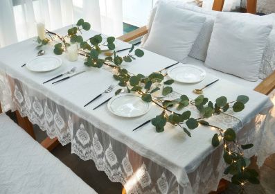 Forest-themed Eucalyptus Leaf Wreath LED Decorative Light, Trendy And Stylish Holiday Decoration, Perfect For Photos In The Living Room And Bedroom.