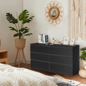 3-layer 6-drawer Filing Cabinet Without Handles, Black Color