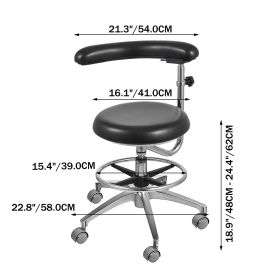Medical Dental Stool Dentist Chair With 360 Degree Rotation Armrest PU Leather Assistant Stool Chair Height Adjustable Doctor Chair