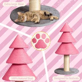 31.5in Christmas Tree Cat Scratcher, Cat Scratching Post For Indoor Cats, Large Sisal Cat Scratching Tree Cat Scratch Tower