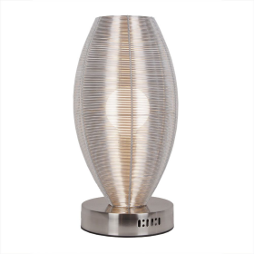 Lenox 1 Light Round Silver Table Lamp