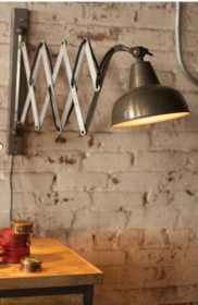Industrial Scissor Wall Lamp 24"D X 14"T