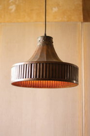 Corrugated Copper Pendant Light 17"D X 15"T