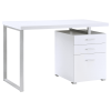 White 3-drawer Reversible Office Desk