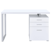 White 3-drawer Reversible Office Desk