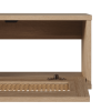 Modern Rattan-Door Coastal Oak Floating TV Stand