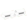 Modern Rattan-Door Coastal Oak Floating TV Stand