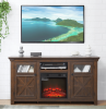2 Doors Cabinet Farmhouse TV Stand with 18' Fireplace Insert
