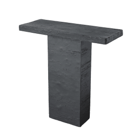 Black Rectangular Coffee Table With Pedestal Base