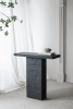 Black Rectangular Coffee Table With Pedestal Base