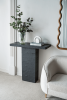 Black Rectangular Coffee Table With Pedestal Base