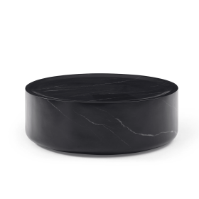 Round Black Marble Fiberglass Coffee Table