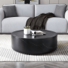 Round Black Marble Fiberglass Coffee Table