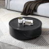 Round Black Marble Fiberglass Coffee Table
