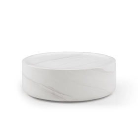 White Marble Round Fiberglass Coffee Table
