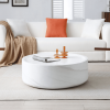 White Marble Round Fiberglass Coffee Table