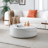 White Marble Round Fiberglass Coffee Table