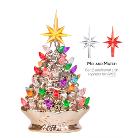 RJ Legend Ceramic Mini Decorated Christmas Tree for Home