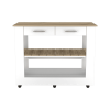 Cala Kitchen Island 46,  Six Casters, Two Drawers, Lower Open Shelf