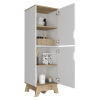 Pamplona Single Kitchen Pantry, Four Shelves, Two Doors