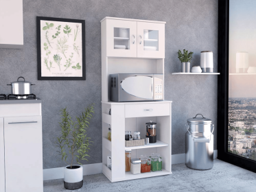 Capienza Pantry Cabinet, Two Shelves, Double Door, One Drawer