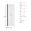 Lynch Kitchen Pantry Storage Cabinet 71" Height, With 4 Doors, 5 Adjustable Shelves