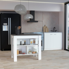 kitchen cala kitchen island + dishwasher cabinet- white / onix