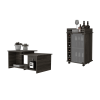 Quincy 2 Piece Living Room Set, Bar Cart + Coffee Table