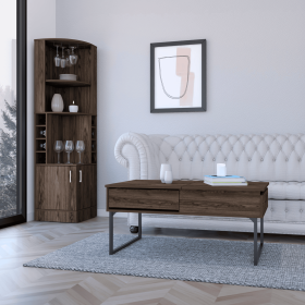 Bristol 2 Piece Living Room Set,  Corner Bar Cabinet + Coffee Table