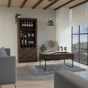 Orleans 2 Piece Living Room Set, Bar Cabinet + Coffee Table