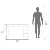 Solid 47" Wide Four Shelves Writting Desk, Home Office