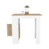 Stirling Kitchen Island with 1-Door Cabinet and Side Shelves