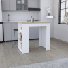 Portree Kitchen Island with 3-Side Shelves
