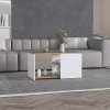 Adele 31" Wide Coffee Table with Three Shelves, Living Room, tables