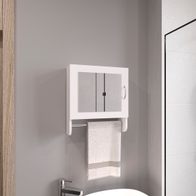 Botiq Mirror Medicine Cabinet with Towel Rack White