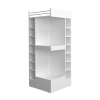Lyman 46" Tall 3-Tier Corner Bar Cabinet with Fourteen Wine Bottle Cubbies, Living Room