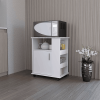 Kitchen Service Cart, Three Side  Shelves, Two Interior Shelves