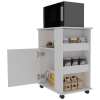 Kitchen Service Cart, Three Side  Shelves, Two Interior Shelves
