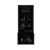 Nero Tall Bar Cabinet 4-Tier Modern Bar Cabinet with Glass Holder Stemware Rack, Wine Cabinet