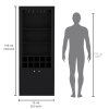 Nero Tall Bar Cabinet 4-Tier Modern Bar Cabinet with Glass Holder Stemware Rack, Wine Cabinet