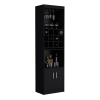Kevil 71-Inch Tall Bar Cabinet 5-Tier Modern Bar Cabinet with Glass Holder Stemware Rack, Wine Cabinet