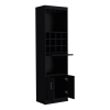 Kevil 71-Inch Tall Bar Cabinet 5-Tier Modern Bar Cabinet with Glass Holder Stemware Rack, Wine Cabinet