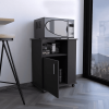 Kit Lower Microwave Cabinet, Single Door, Three Side Shelves