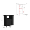 Kit Lower Microwave Cabinet, Single Door, Three Side Shelves