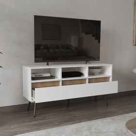 Aranjuez 47" Wide Tv Stand with Three Drawers, Three Open Shelves