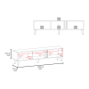 Vance 63" Wide Tv Stand  with Two pull down Cabinets, Two Shelves