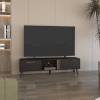 Vance 63" Wide Tv Stand  with Two pull down Cabinets, Two Shelves